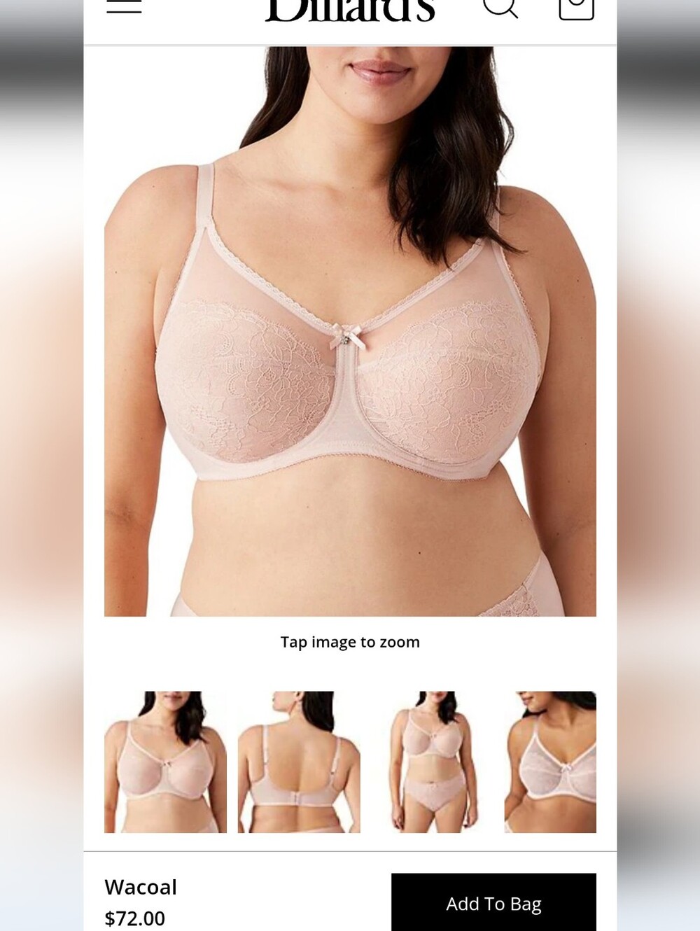 Wacoal Blush Lace Full-Coverage Underwire Bra